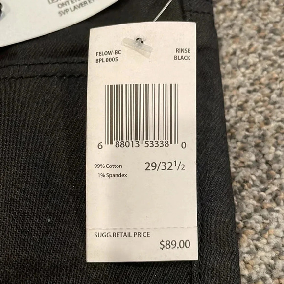 Buffalo Mid Rise Felow Stretch Skinny Black Rinse NWT Pants Luxury/Designer - Picture 7 of 8